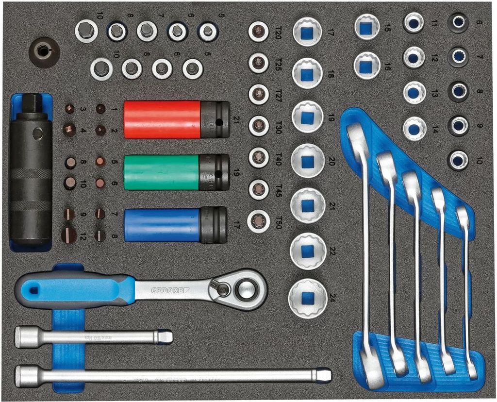 GEDORE TS CT2-D30 Werkzeugsortiment in 2/4 Check-Tool-Modul, 2957493