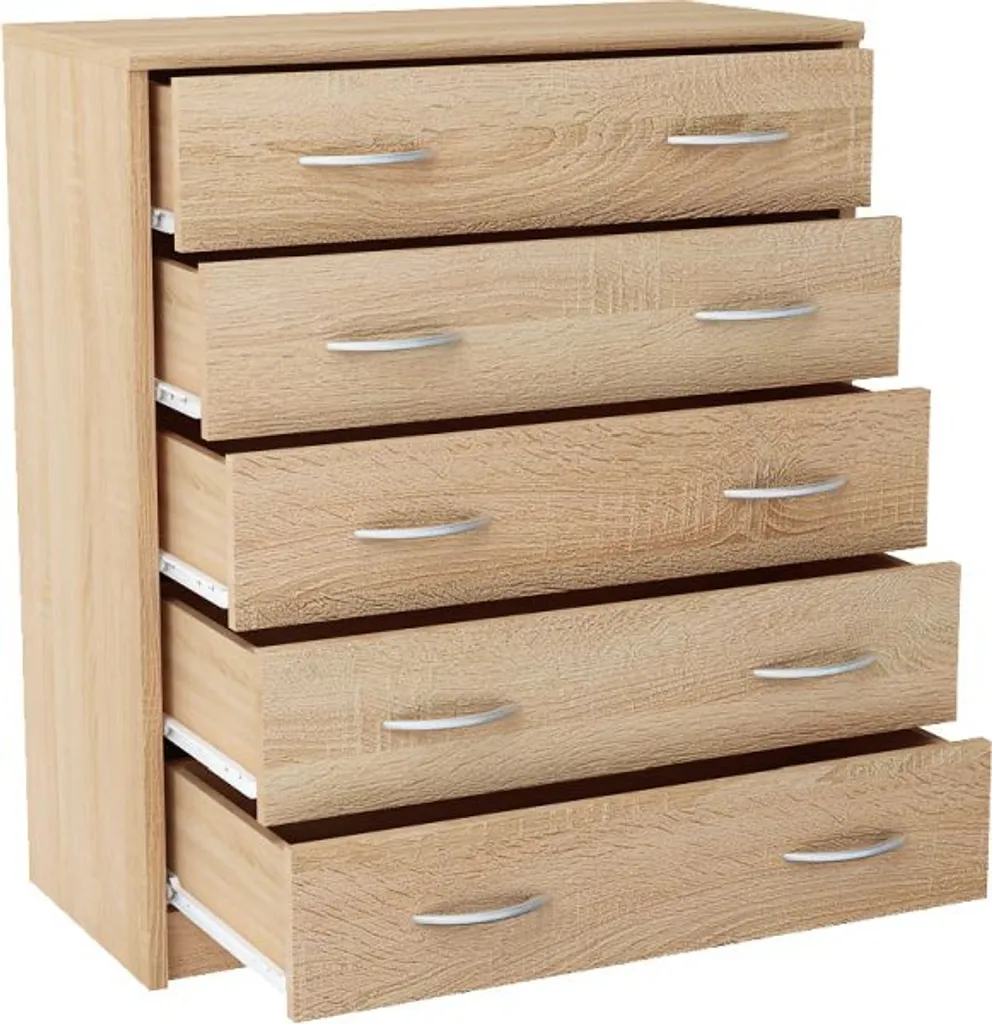 Commode bois chêne sonoma IBOJA, finitions soignées et look épuré - 2