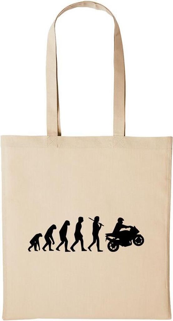 Huuraa Baumwollbeutel Evolution Motorrad Geschenk Einkaufstasche Natural 10 Liter Baumwolle Evolution Motorrad Accessoire