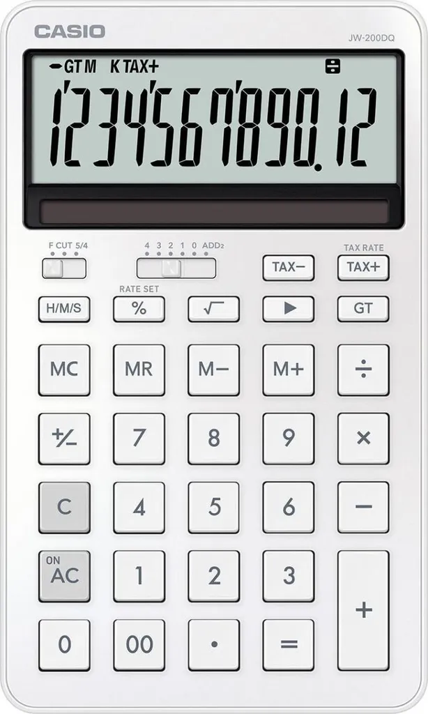 Calculatrice simple blanche Casio JW-200DQ pour gestion et commerce