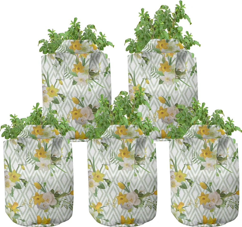 ABAKUHAUS Pots d'Aquaculture 5 Gallons en Tissu Haute Performance - 5 Pcs