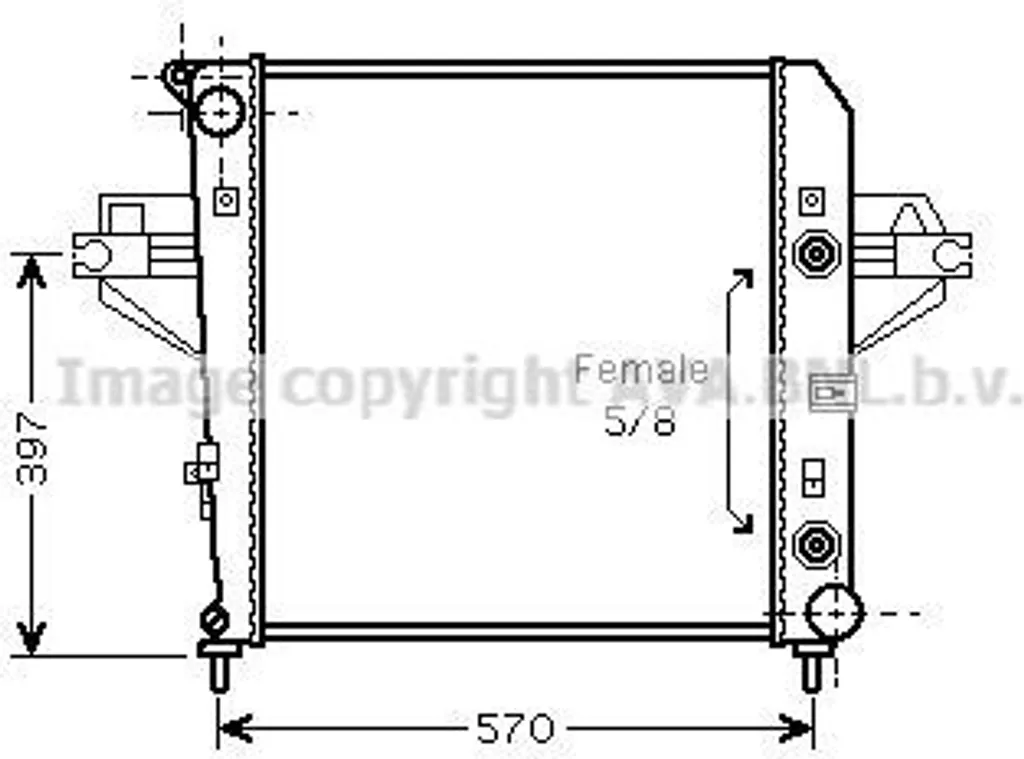 Radiateur de refroidissement moteur pour Jeep Cherokee KJ et KK Prasco