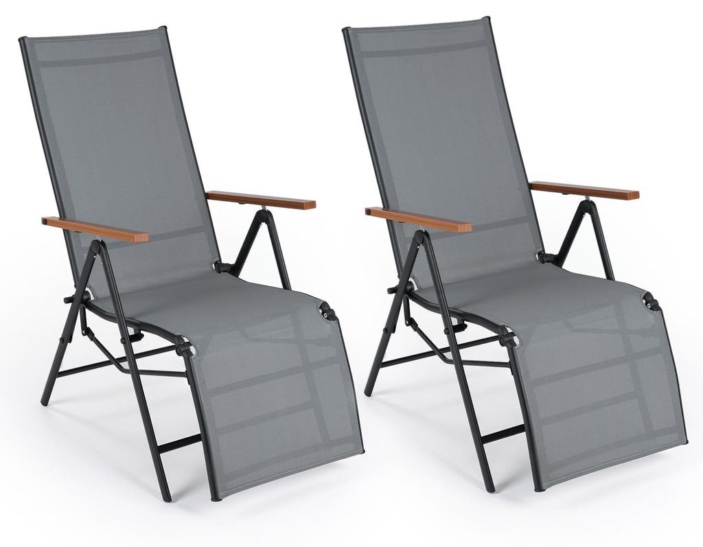 COSTWAY 2er Set Sonnenliege klappbar, Liegestuhl mit Produktbild 