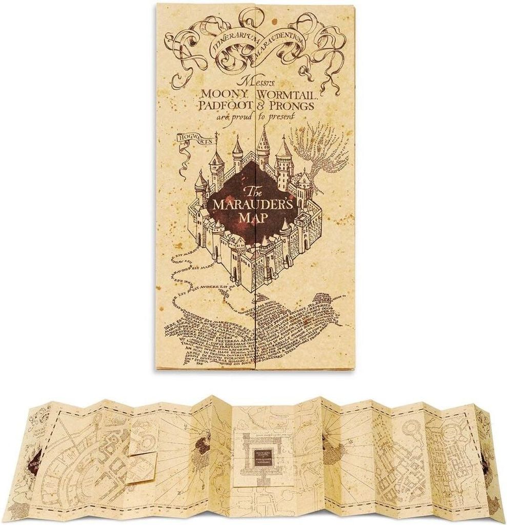 Karte des Rumtreibers für Harry Potter Fans, detailreiches Design, Sammlerstück