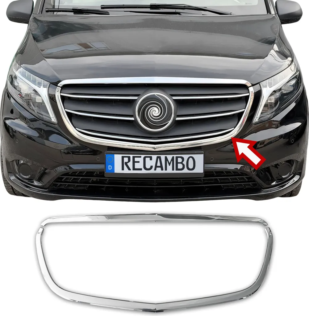 Rénover calandre Mercedes Vito W447 avec barres inox chrome 2014-24