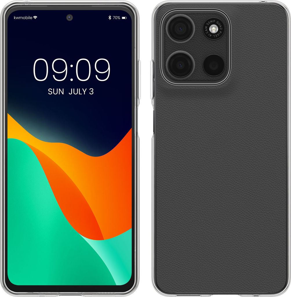kwmobile Hülle kompatibel mit Motorola Moto G15 - Silikon Handyhülle transparent - Handy Case in Transparent