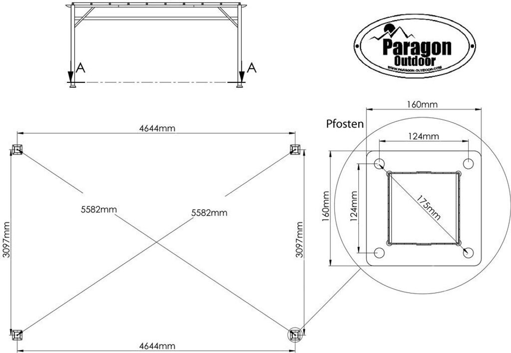 Paragon Outdoor Pergola Florenz 1116 – Aluminium Terrassenüberdachung Mit Faltdach, 350x505x236 Cm