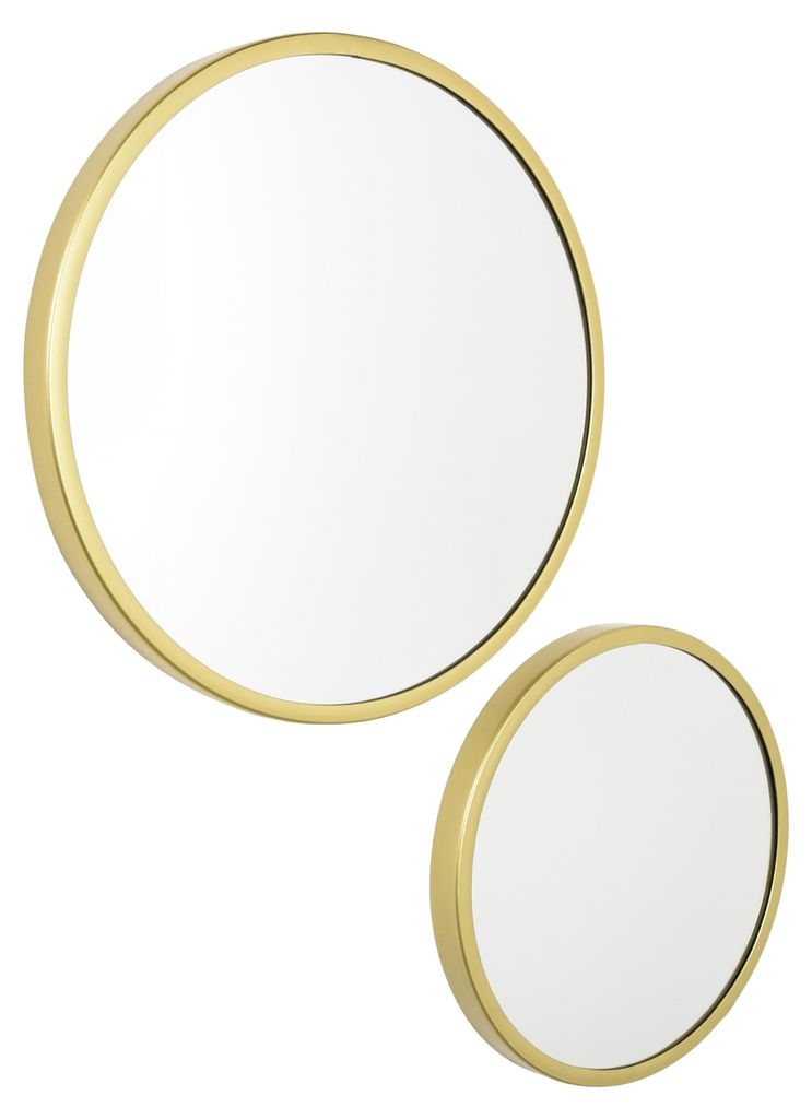 LOFT42 Mirror Wandspiegels rund gold Set von 2 - Metall - Ø45 &Ø35