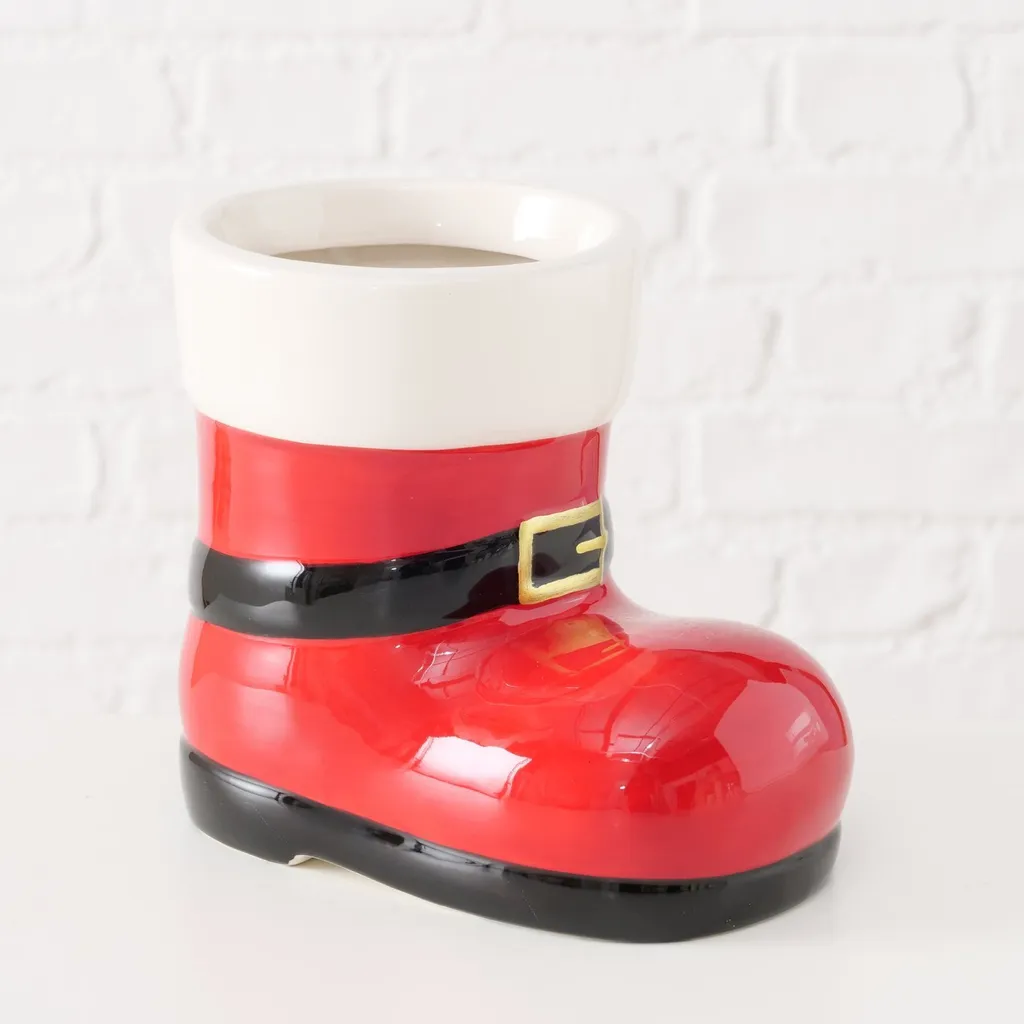 Cache-pot BOOTY 17 cm en pierre - Vase silhouette finition mate grise