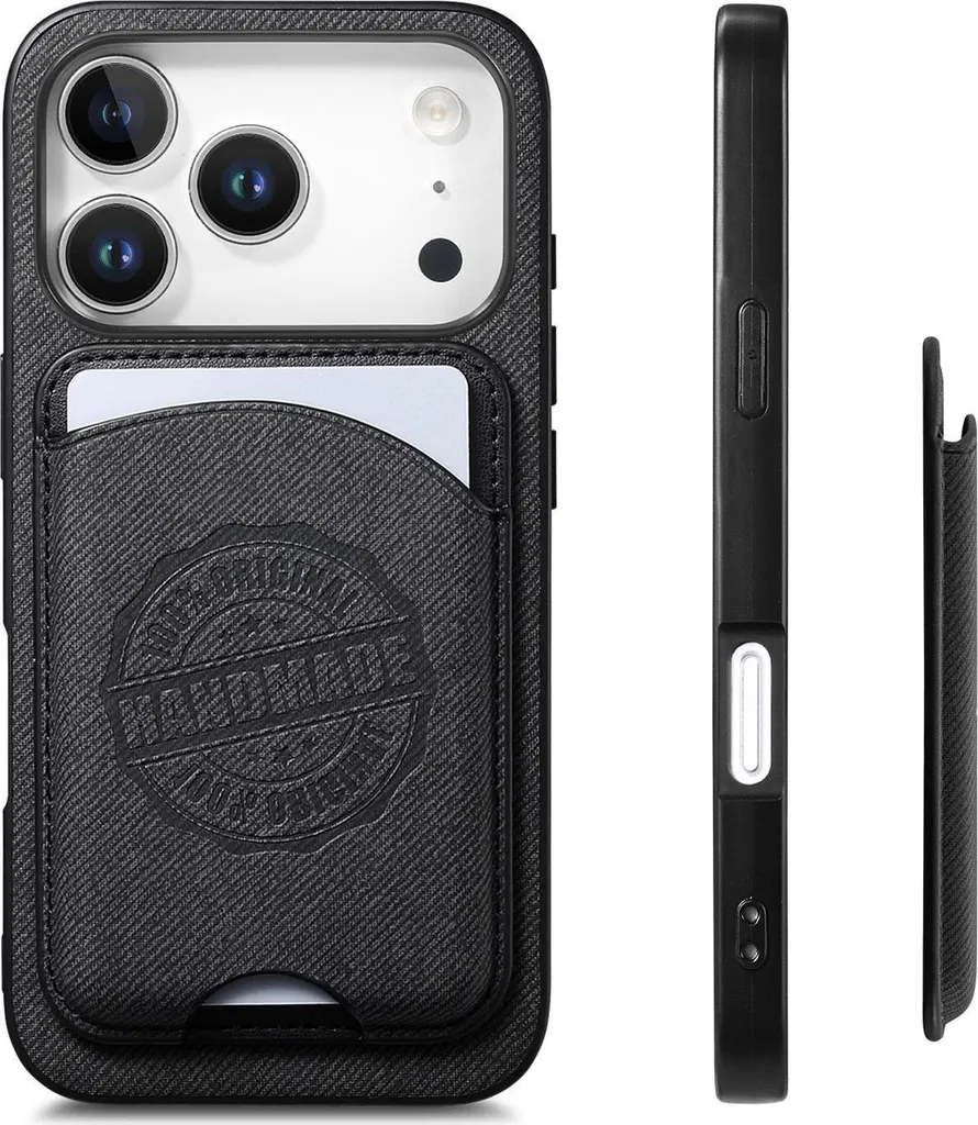 Custodia iPhone 17 Nera in Finto Cuoio con Porta Carte Magnetico INF