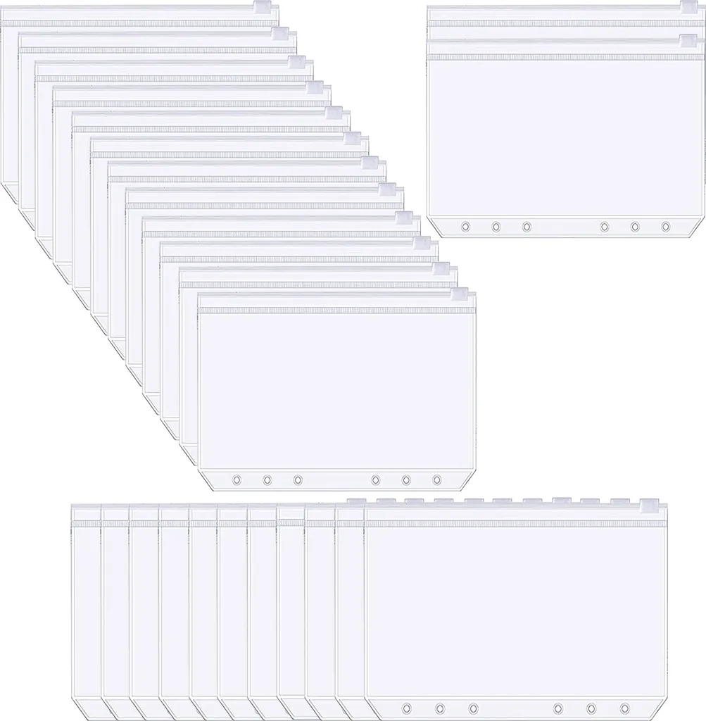 Organizer A5 con Cerniera INF - 25 Buste PVC 6 Fori per Agenda