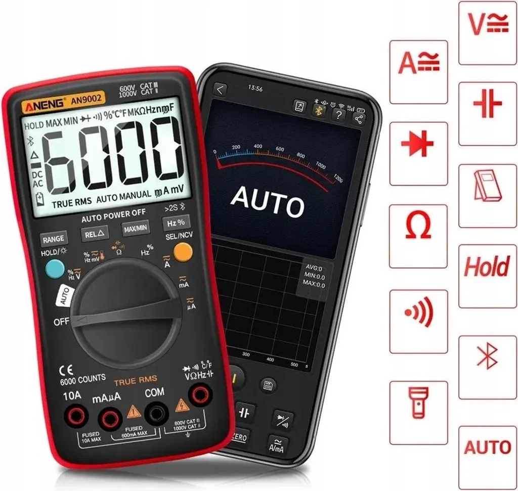 Multimètre Numérique Aneng AN9002 PRO Multifonction Écran Rétroéclairé