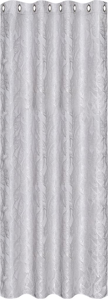 Gerster Ösenschal Jacquard, uni 140 cm x 245 cm, silber