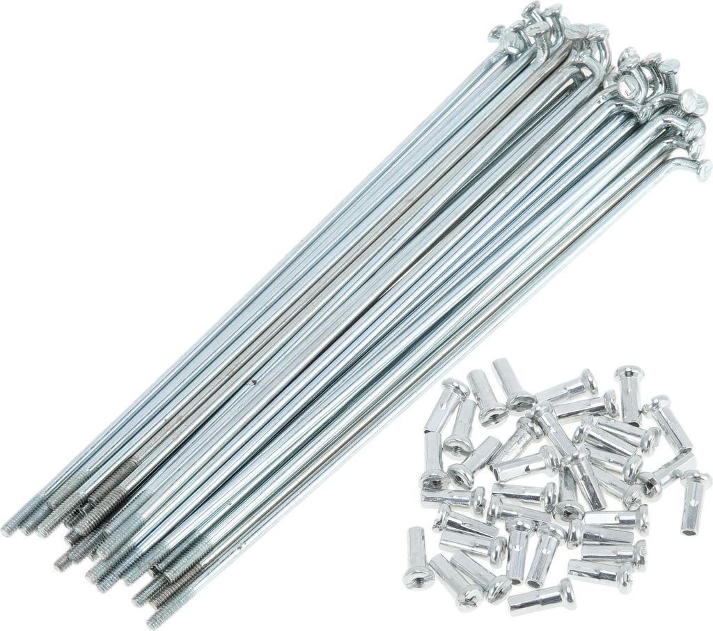 36 Set 14G Fahrradspeichen 112mm Fahrradrad Speichen Verzinkter Kohlenstoffstahl Silberton
