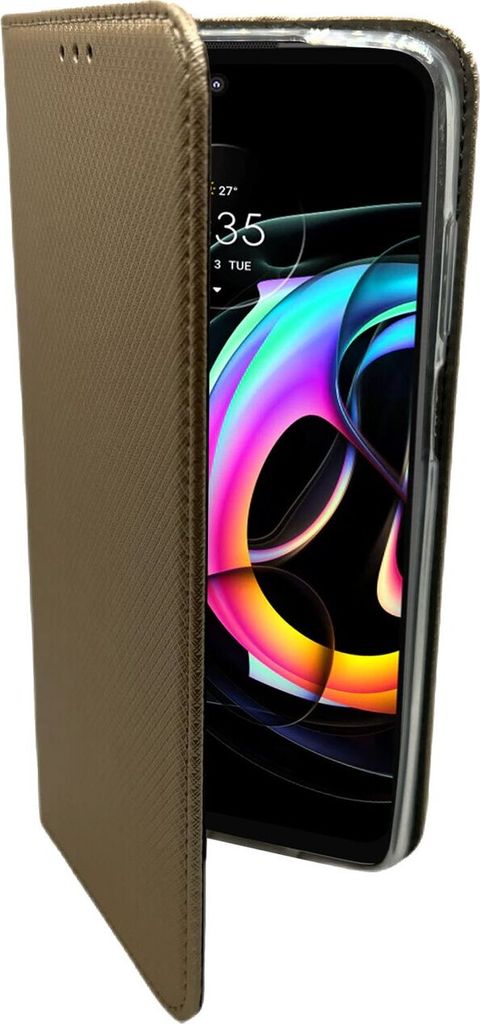 Elegante Buch-Tasche Hülle Smart Magnet kompatibel mit MOTOROLA MOTO EDGE 20 LITE Leder Optik Wallet Book-Style Cover Schale Rot