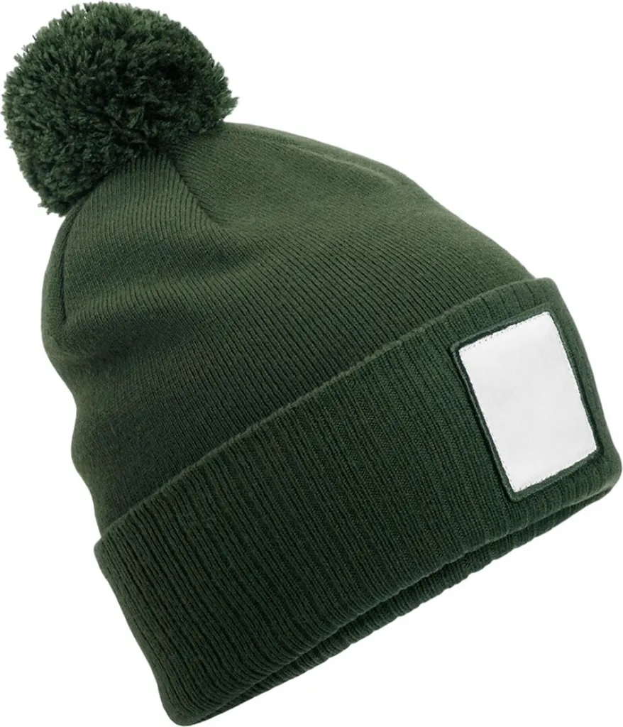 Berretto Beechfield PC7541 Verde Oliva: Cuffia Termica con Pompon