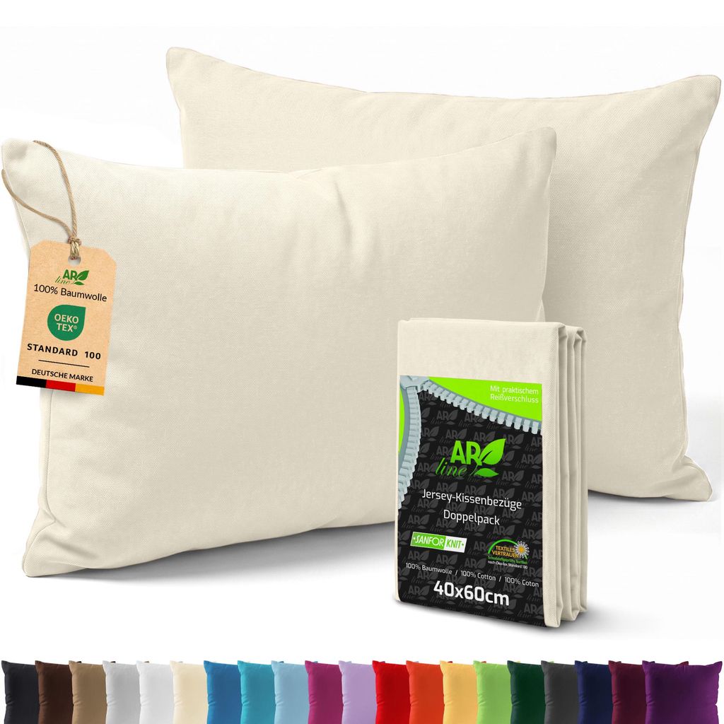 AR Line 2er Pack Jersey Kissenbezüge 40x60 Baumwolle – Produktbild 