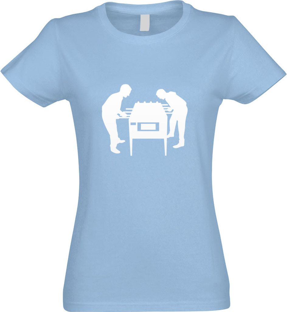 Kiwistar - T-Shirt tailliert - Damen - himmelblau - Kicker Tischfußball Spieler - mit Motiv Bedruckt - Funshirt Design - Sport - Freizeit - Damen - L