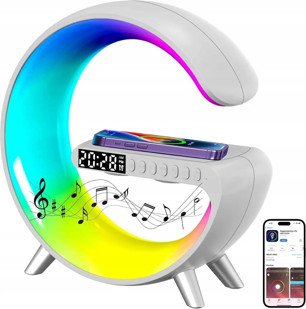 Lampe de bureau LED RGB pour charger votre téléphone et écouter la musique