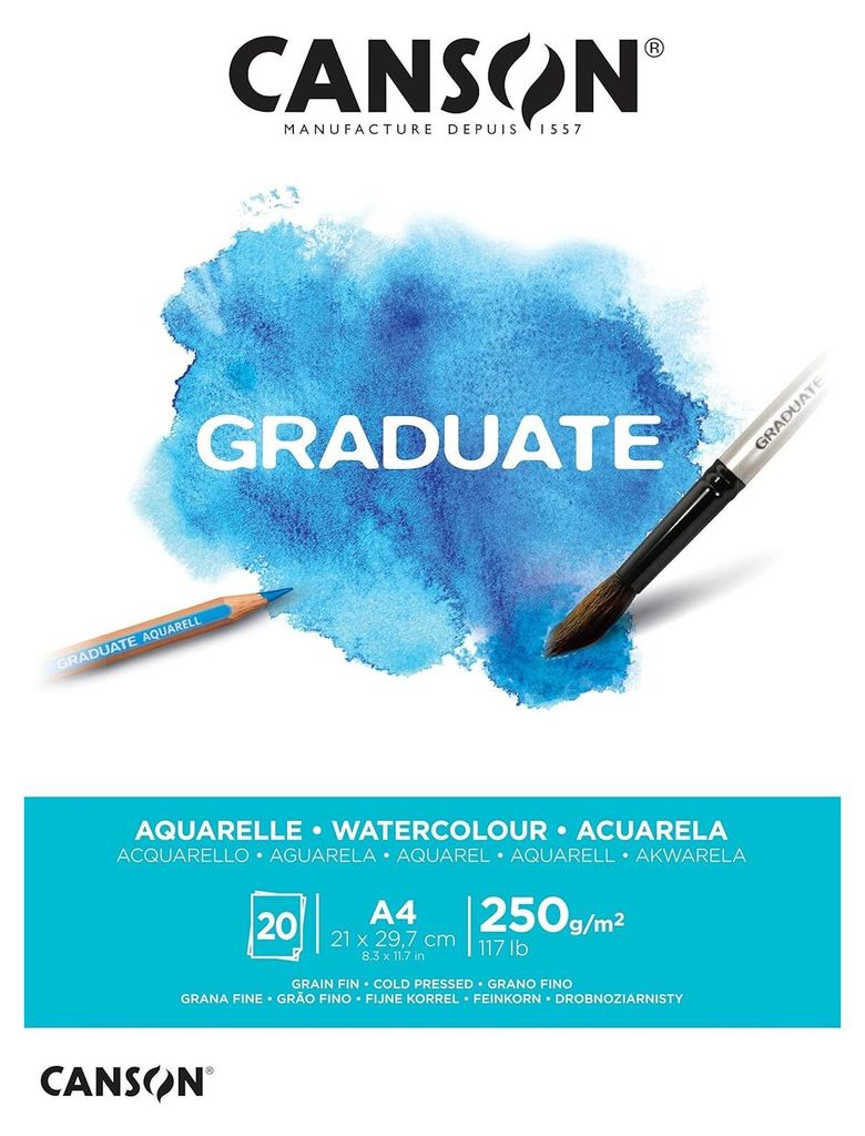 Canson Arches Aquarellblock – 20 Blatt, 31x41 Cm, 300 G/m², Naturweiß, Rundum Geleimt