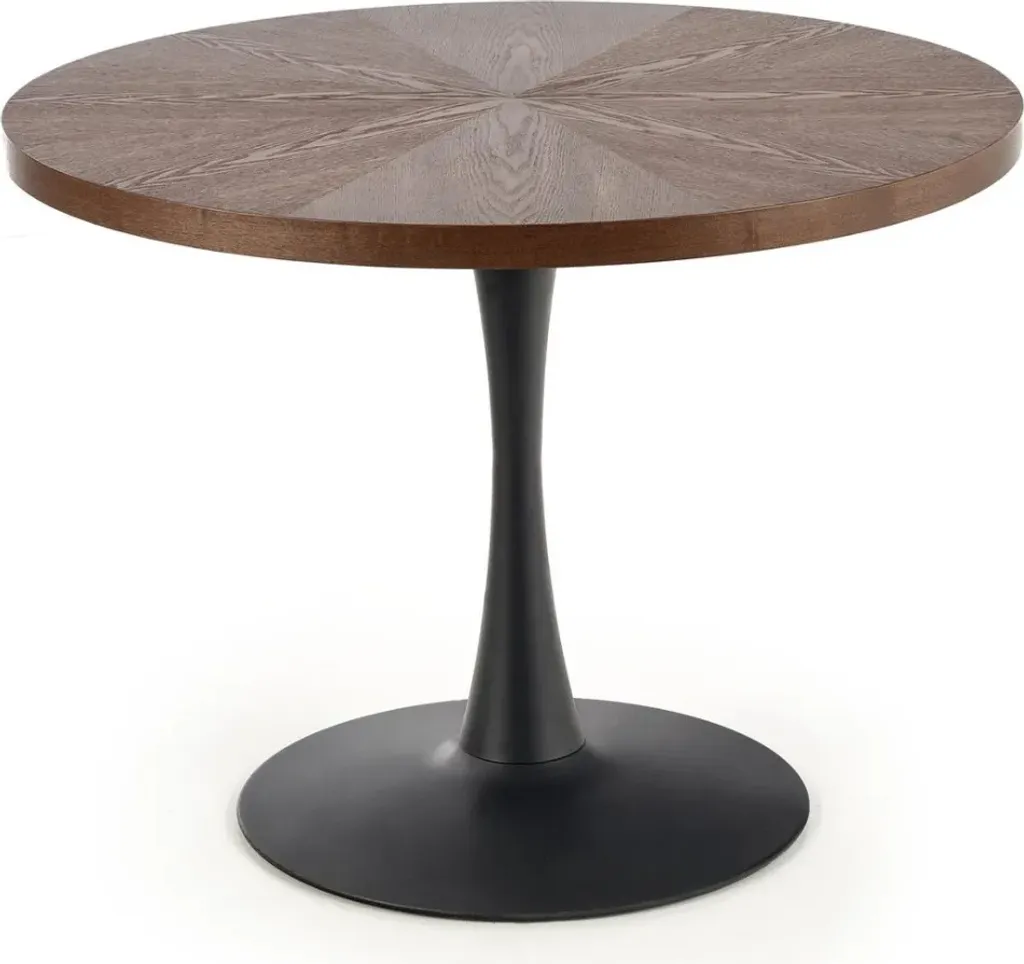 Table ronde moderne Carmelo 4 personnes - Plateau Finition Blanche 120cm