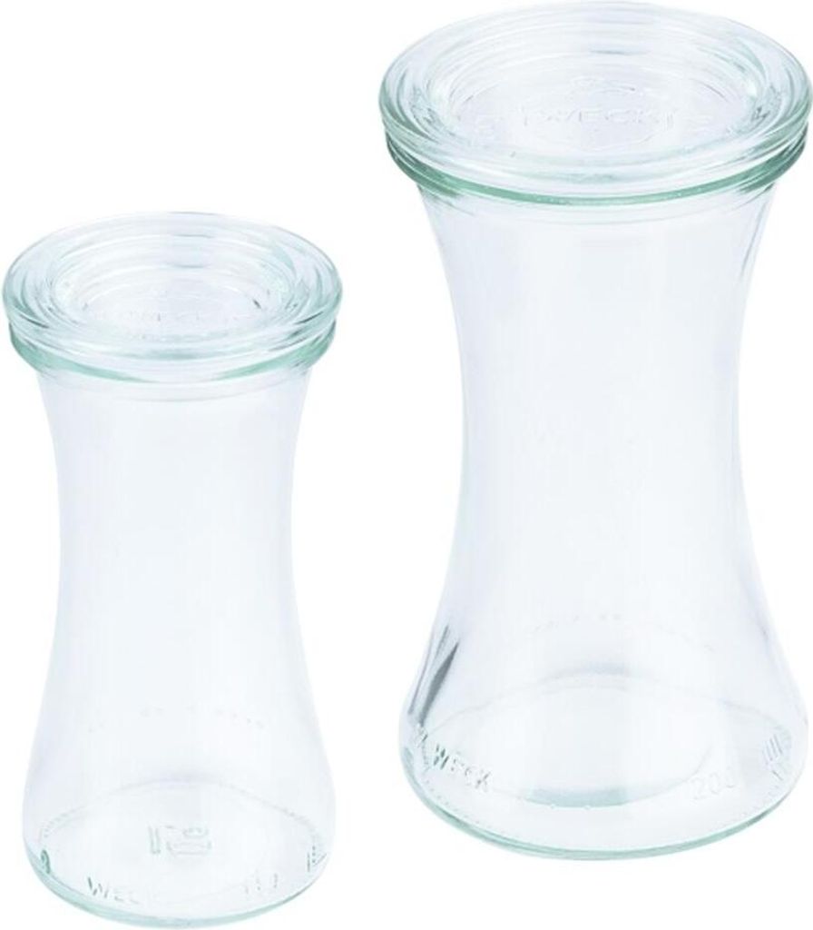 Contacto Weck Delikatessenglas 370ml mit Deckel RR80 6er Karton, ideal für Buffets, Ø 8 (oben) x H12,5 cm