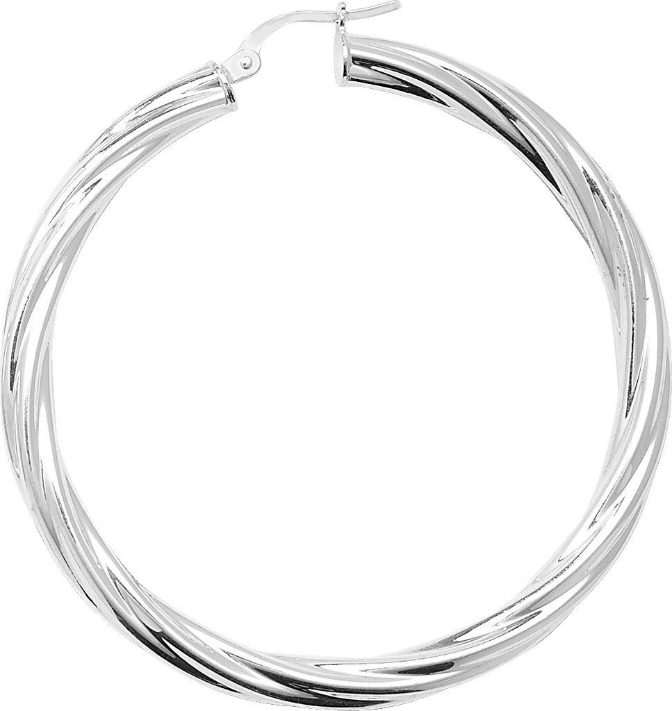 925 Sterling Silber Damen - Paire de créoles - 40mm ; Image du produit 