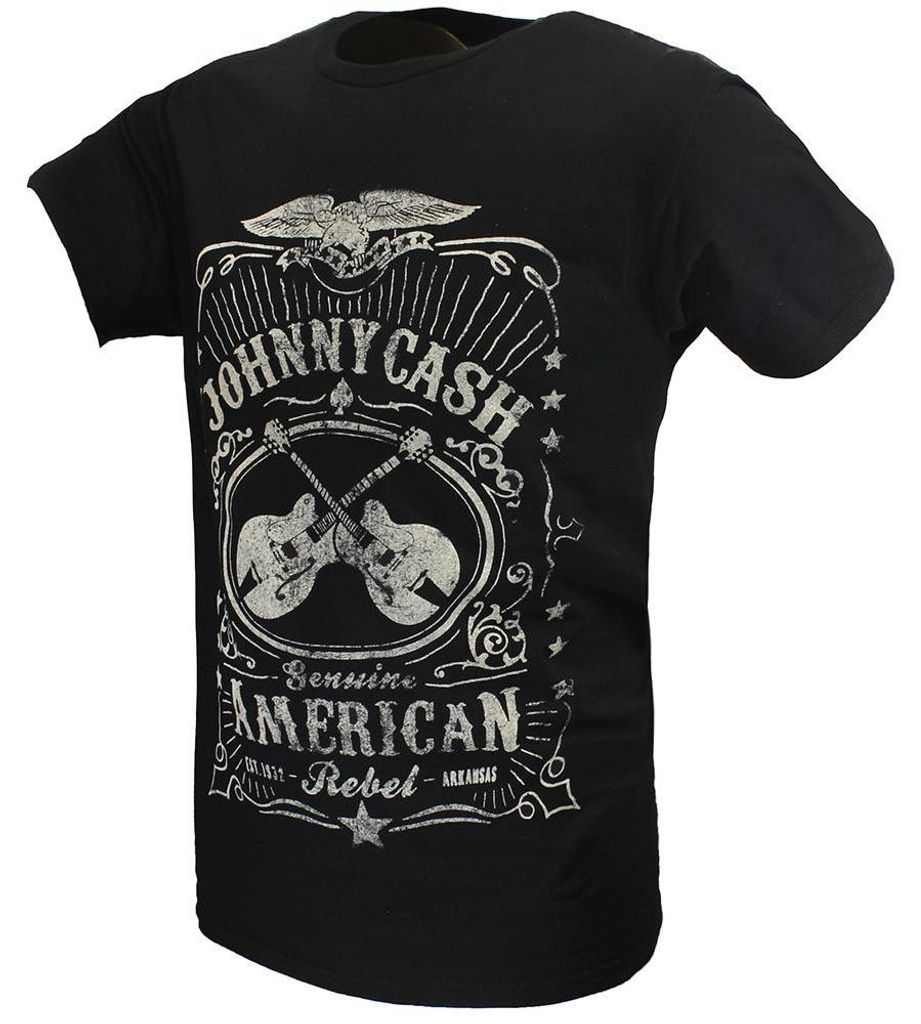 Johnny Cash T-Shirt mit amerikanischem Rebell-Motiv - L