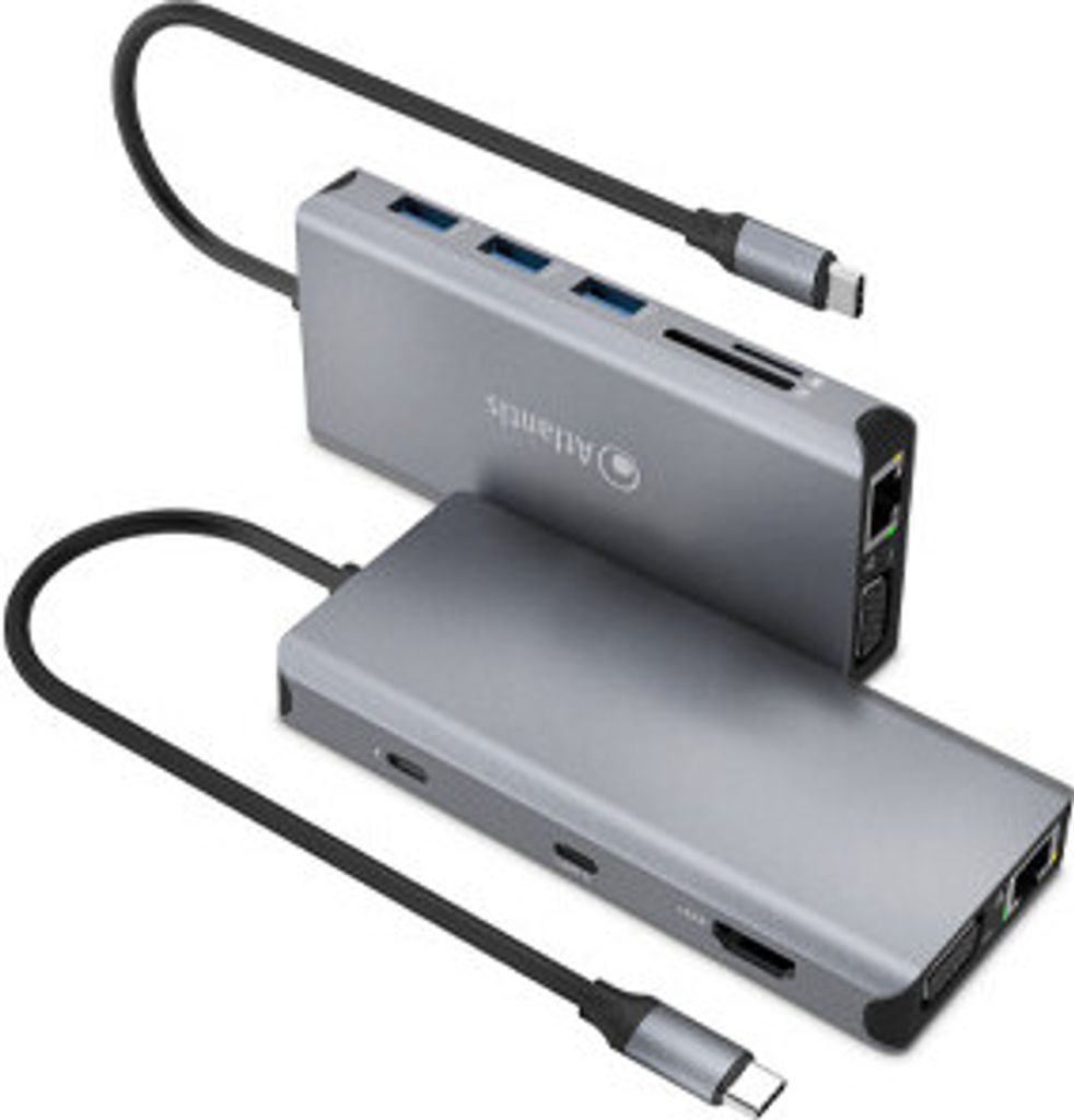 Atlantis Land A04-TC_DK46 laptop-dockingstation & portreplikator Kabelgebunden USB 3.2 Gen 1 (3.1 Gen 1) Type-C Grau