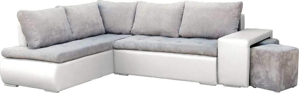 Ecksofa mit Schlaffunktion und Bettkasten, Couch für Wohnzimmer, Schlafsofa Sofagarnitur Sofa Eckcouch L-Form Wohnlandschaft mit Bettfunktion, Ott...