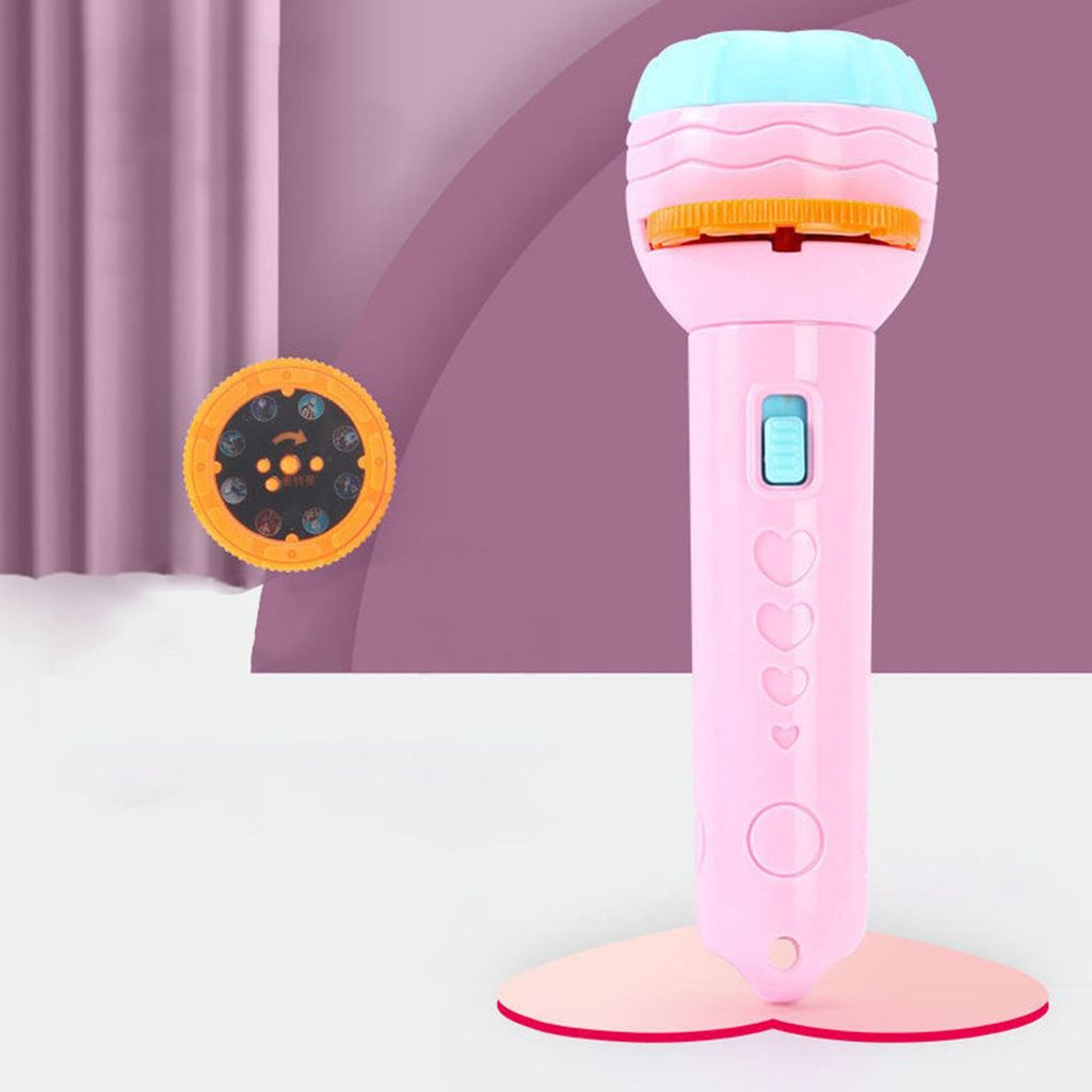 Kinder-Projektor-Taschenlampe, verschiedene Tiermuster, frühpädagogische Wissenschaft, leuchtendes Spielzeug, Rosa (80 Muster)