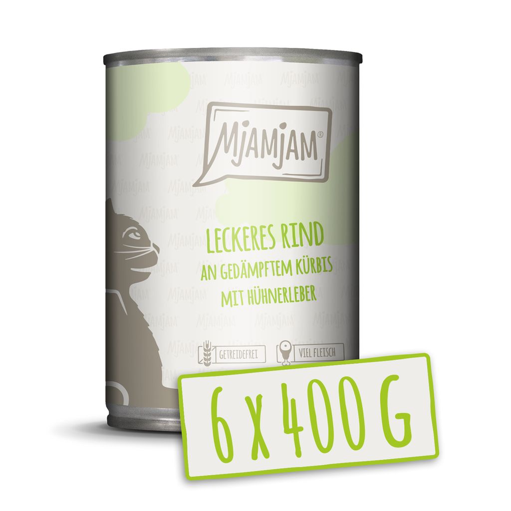 MjAMjAM - MjAMjAM - 6x400g dosen Rind an Kürbis Nassfutter Produktbild 