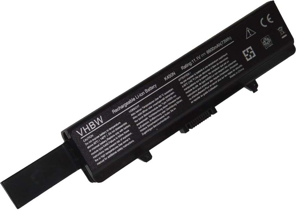 vhbw Akku Ersatz für Dell HP297, 612-0663, J414N, J415N, K450, G555N, J399N, D608H, GW252, GW240, GP975, GP952 für Notebook (6600 mAh, 11,1 V, Li...