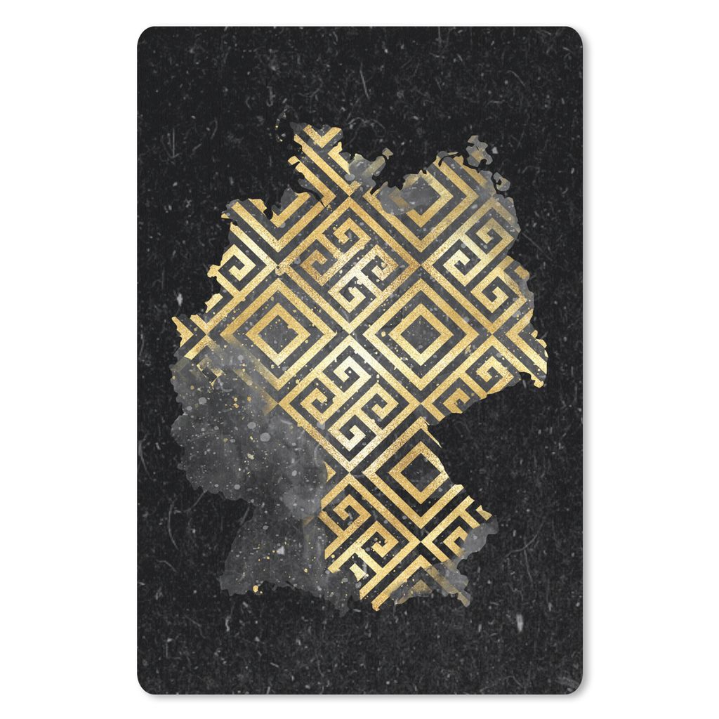 MuchoWow® Mauspad Mousepad Europa - Deutschland - Gold Produktbild 