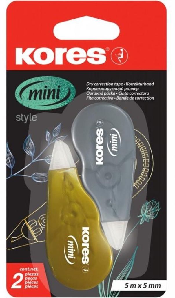 Kores Einweg-Korrekturroller "Mini Metallic Style" 2 Stück Produktbild 