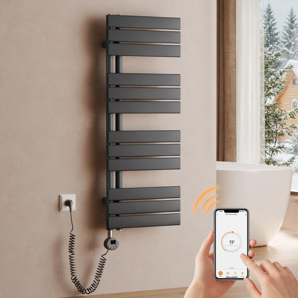 S'AFIELINA Grzejnik ręcznikowy elektryczny 1041×400mm, Zdjęcie produktu 