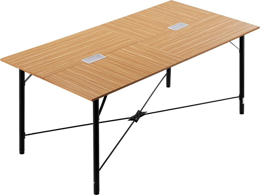 Konferenztisch - Besprechungs- und Meetingtisch für 6–8 Personen - 180 x 90 cm - Rechteckig - Metallbeine - Mehrzwecktisch für Büro & Konferen...