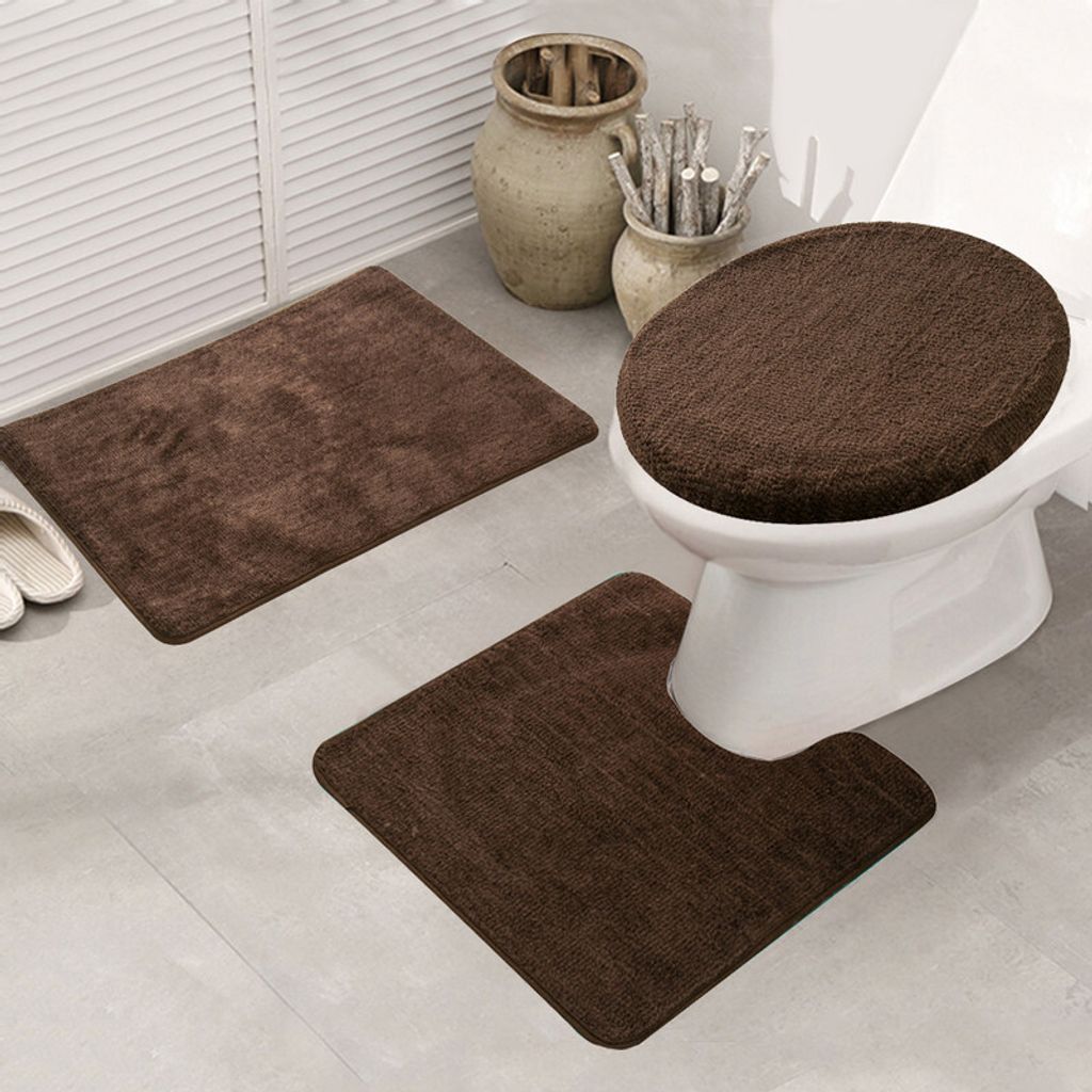 3-teiliges Badezimmer Teppich-Set, rutschfeste Microfaser, Produktbild 3