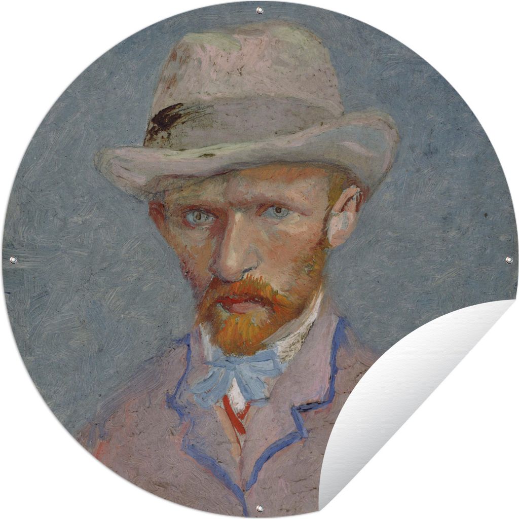 MuchoWow Gartenposter Outdoor-Poster Rund Selbstporträt - Vincent van Gogh Ø 150 cm Gartendeko Rundes Poster draußen