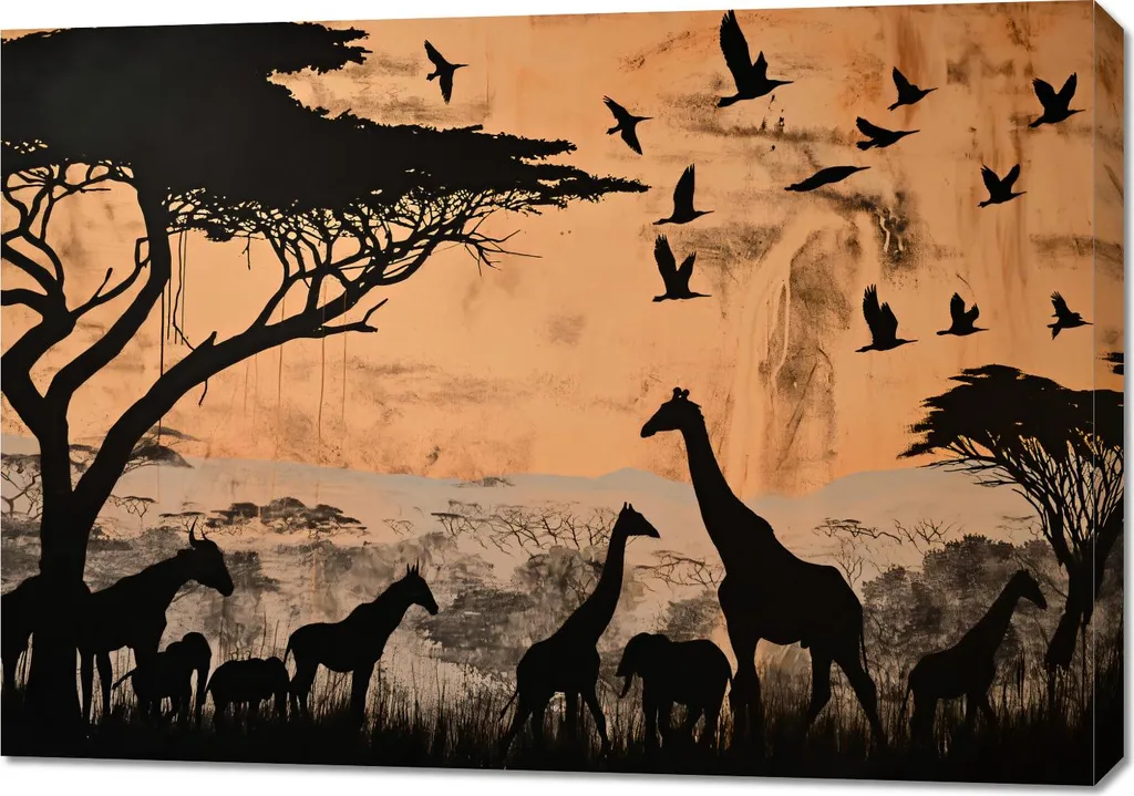 Grand Tableau Savane 100 x 70 cm - Impression Haute Qualité Toile