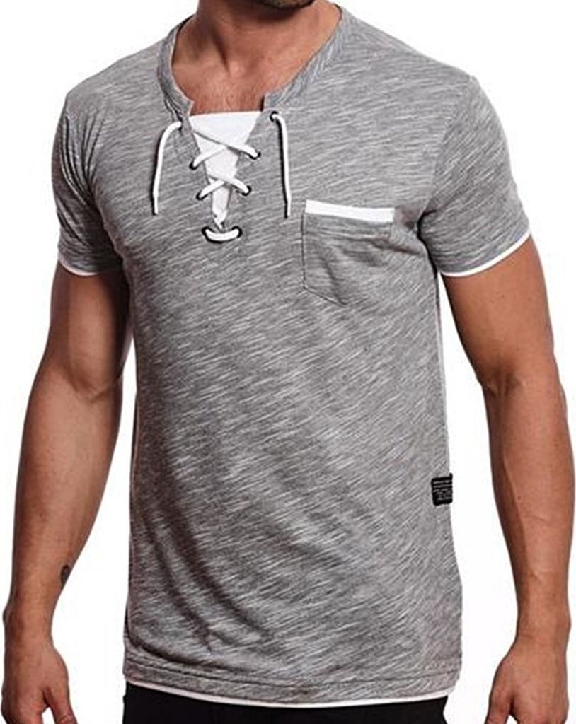 Brandneu Designer T-Shirt Two One CARISMA Graumeliert CRM4384A M
