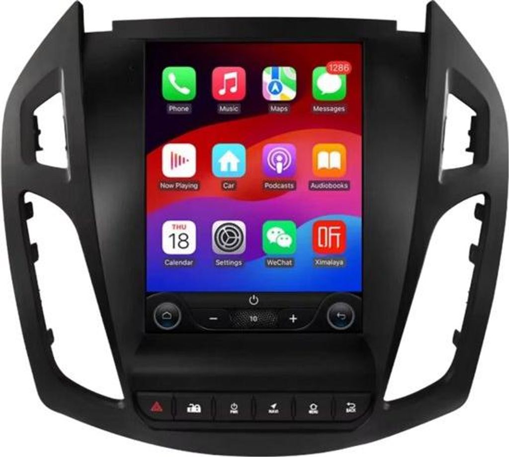 Autoradio mit Bluetooth und CarPlay für Ford Transit Tourneo (2013–2018) – kompatibel mit Apple und Android – Stereoanlage mit Navigationssy...
