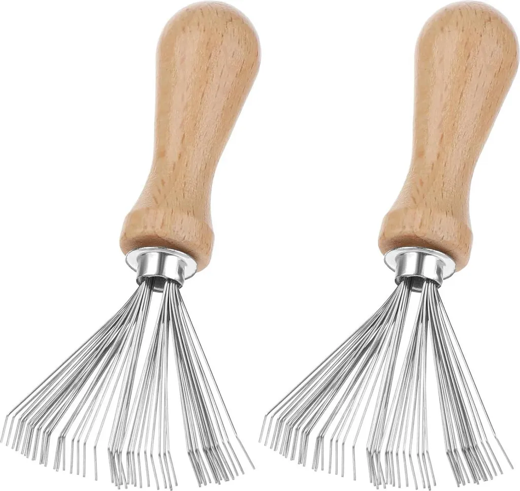 Set 2 Pulisci Pettine in Legno e Acciaio - Beauty Tool Indispensabile