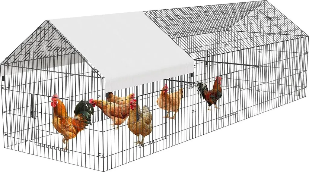 Grand poulailler grillagé en kit avec toit étanche pour jardin privé