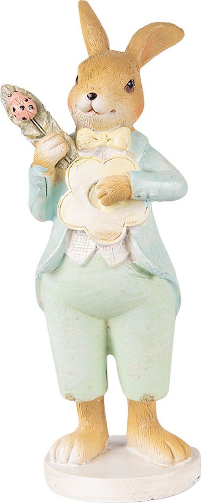 Clayre & Eef Figur Kaninchen 15 cm Grün Braun Polyresin