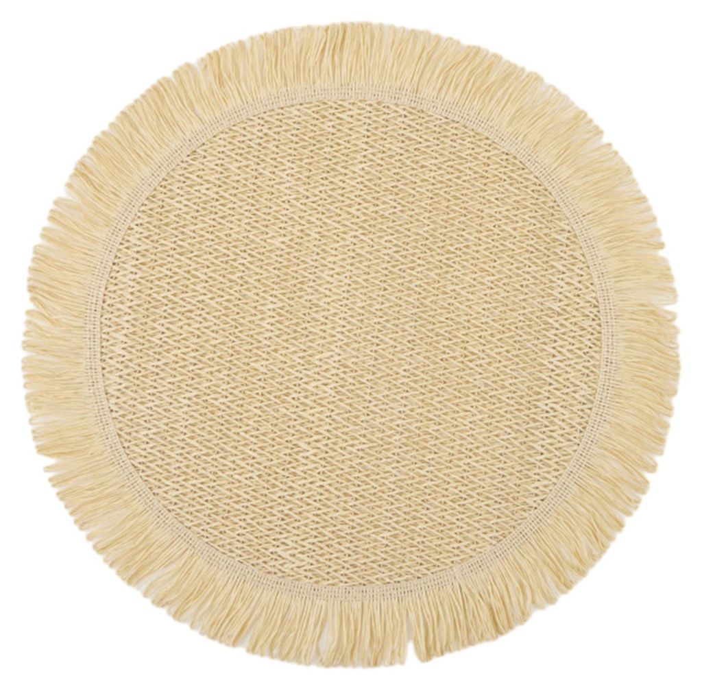 Handgewebte, runde Tischsets aus Papier, hitzebeständig, mit Quastenrand, saugfähig, elegant, für Zuhause und Restaurant