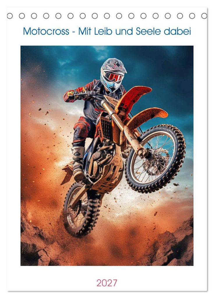 Motocross - Mit Leib und Seele dabei (Tischkalender 2027 DIN A5 hoch), CALVENDO Monatskalender