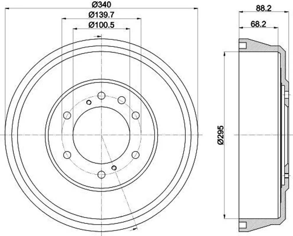 Tambour de frein HELLA 432060W710 pour rénovation de Pathfinder II