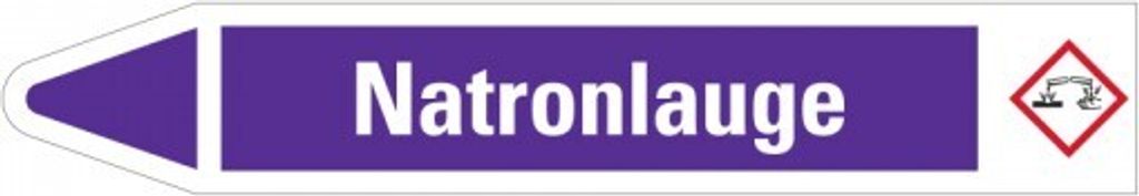 Dreifke Aufkleber I RKZ-Etikett Natronlauge, links, violett/weiß, für Ø 40-6...