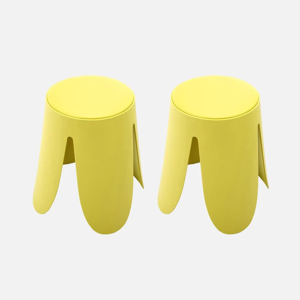 Offerta Set 2 Sgabelli Bar Gialli Impilabili - Resistenti e Pratici